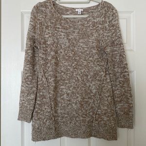 Nordstroms BP tan and white sweater. Size Small.